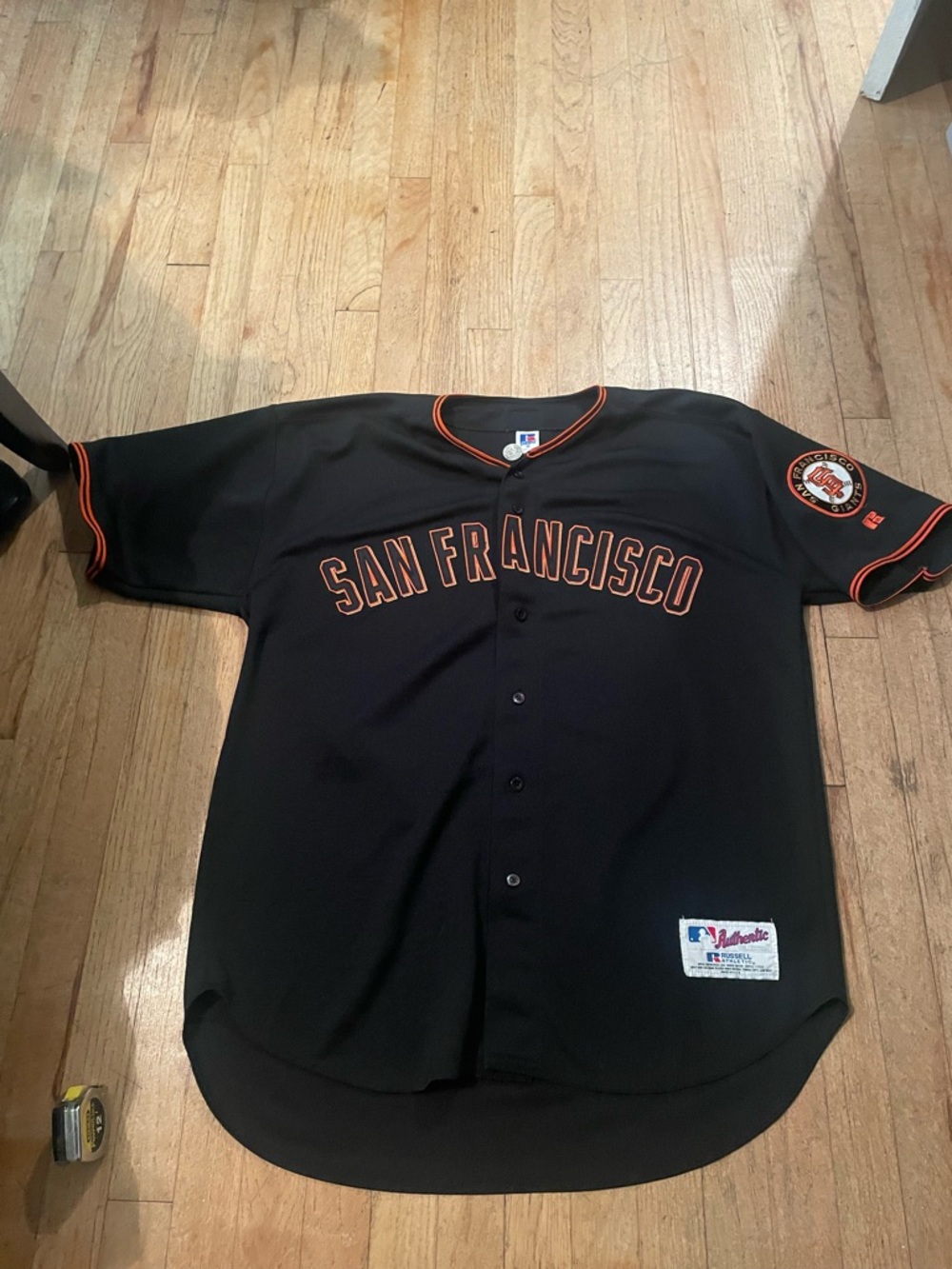 Russell Athletic San Francisco Black and Orange Baseball Jersey